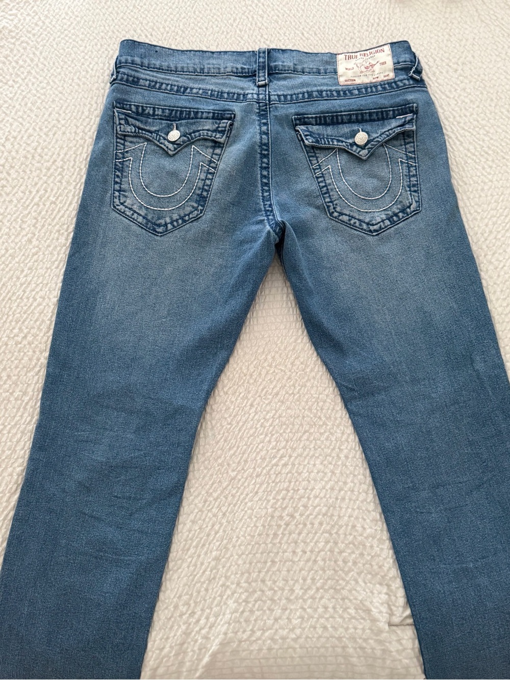 True Religion Blue Back-Pocket Flap Jeans